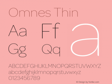 Omnes Thin Version 1.004 Font Sample