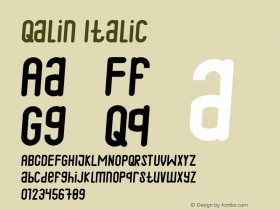 Qalin Italic Version 1.002;Fontself Maker 3.1.2 Font Sample