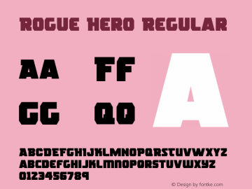 Rogue Hero Version 2.1; 2019 Font Sample