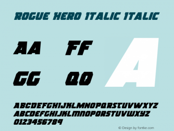 Rogue Hero Italic Version 2.1; 2019图片样张