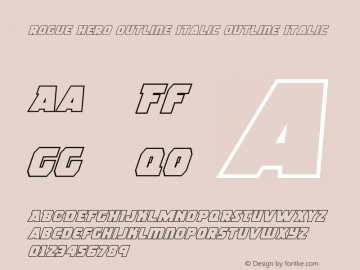 Rogue Hero Outline Italic Version 2.1; 2019图片样张