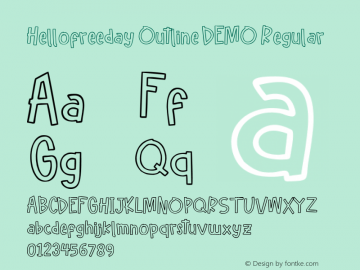 Hellofreeday Outline DEMO Version 1.00;June 27, 2019;FontCreator 11.5.0.2422 64-bit图片样张