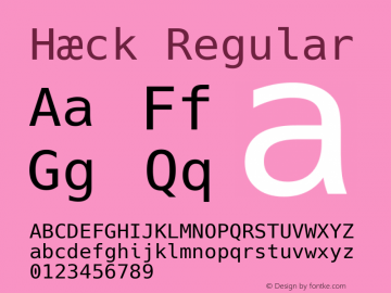 Haeck Regular Version 0.001 Font Sample