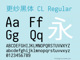 更纱黑体 CL Regular  Font Sample