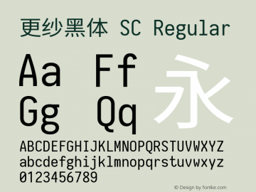 更纱黑体 SC Regular  Font Sample