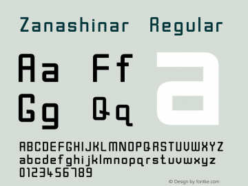 Zanashinar Version 1.000 Font Sample