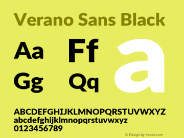 Verano Sans Black Version 3.001;June 28, 2019;FontCreator 11.5.0.2425 64-bit; ttfautohint (v1.8.3) Font Sample