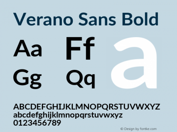 Verano Sans Bold Version 3.001;June 28, 2019;FontCreator 11.5.0.2425 64-bit; ttfautohint (v1.8.3)图片样张