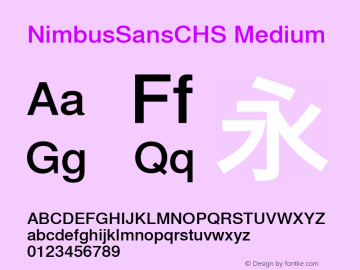 NimbusSansCHS Medium Version 8.00 Font Sample