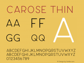 CAROSE Thin Version 1.002;Fontself Maker 3.1.1图片样张