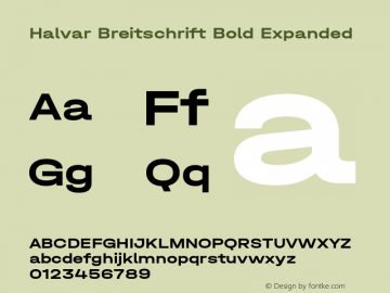 HalvarBreitschrift-BoldExp Version 1.000;hotconv 1.0.109;makeotfexe 2.5.65596;YWFTv17 Font Sample