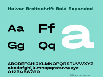 Halvar Breitschrift Bold Exp Version 1.000;hotconv 1.0.109;makeotfexe 2.5.65596;YWFTv17图片样张