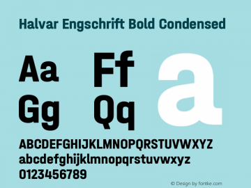 Halvar Engschrift Bold Cond Version 1.000;hotconv 1.0.109;makeotfexe 2.5.65596;YWFTv17图片样张