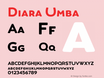 Diara Umba Version 1.000 | w-rip DC20190625 Font Sample