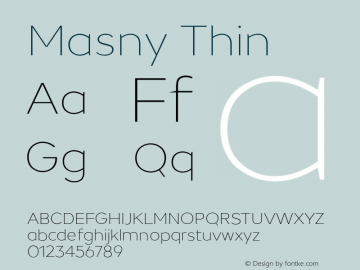 MasnyThin Version 1.000;YWFTv17 Font Sample