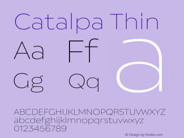 Catalpa Thin Version 1.000 | wf-rip DC20190625 Font Sample