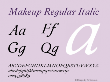 Makeup Italic Version 1.000 | wf-rip DC20190430 Font Sample