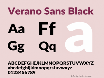 VeranoSans-Black Version 3.001;June 30, 2019;FontCreator 11.5.0.2425 64-bit图片样张