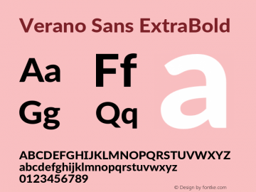 VeranoSans-ExtraBold Version 3.001;June 28, 2019;FontCreator 11.5.0.2425 64-bit; ttfautohint (v1.8.3)图片样张