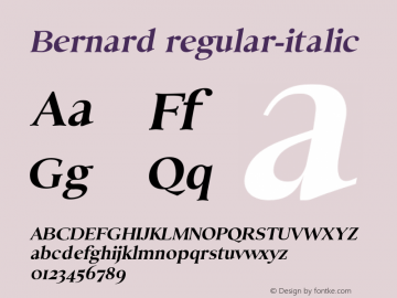 Bernard regular-italic 0.1.0 Font Sample