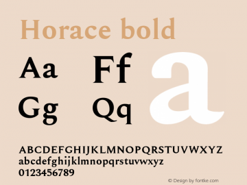 Horace bold 0.1.0 Font Sample