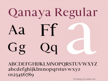 Qanaya-Regular 0.1.0 Font Sample