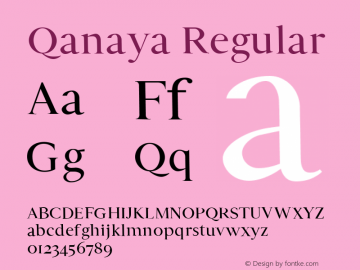 Qanaya Regular 0.1.0 Font Sample