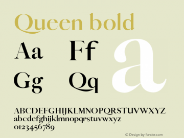 Queen bold 0.1.0 Font Sample