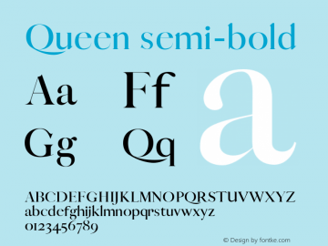 Queen semi-bold 0.1.0 Font Sample