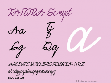 TANTRA Script Version 1.005;Fontself Maker 3.1.2图片样张