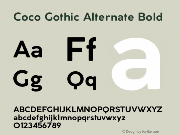 CocoGothicAlternate-Bold Version 3.001 Font Sample