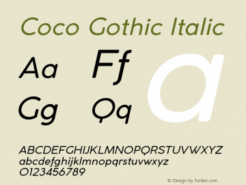 CocoGothic-Italic Version 3.001图片样张