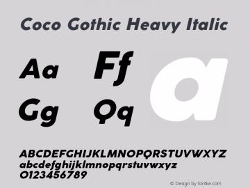 CocoGothic-HeavyItalic Version 2.001图片样张