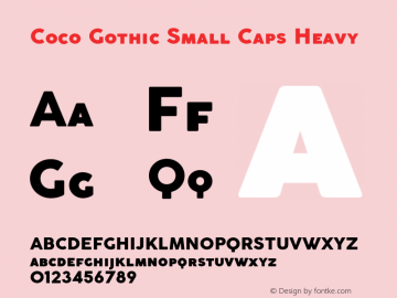 CocoGothicSmallCaps-Heavy Version 2.001 Font Sample