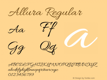Allura Regular Version 1.005 Font Sample