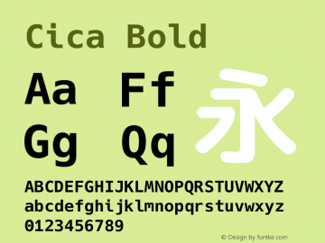 Cica-Bold Version 5.0.1 Font Sample