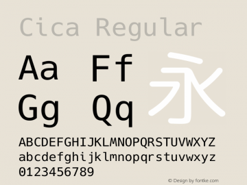 Cica-Regular Version 5.0.1 Font Sample