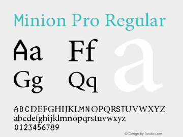 Minion Pro Version 2.112 January 12, 2016 Font Sample