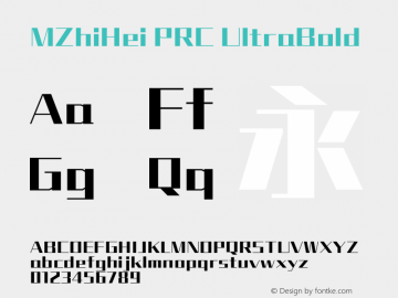 MZhiHei PRC UltraBold  Font Sample