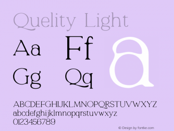 Quelity-Light Version 1.000 Font Sample