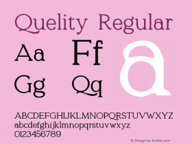 Quelity-Regular Version 1.000 Font Sample