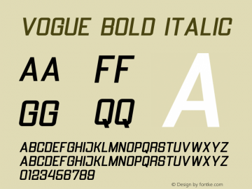 Vogue Bold Italic Version 1.000;PS 001.000;hotconv 1.0.88;makeotf.lib2.5.64775图片样张