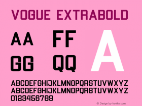 Vogue ExtraBold Version 1.000 Font Sample