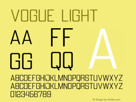 Vogue Light Version 1.000 Font Sample