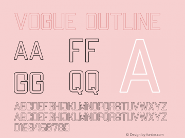 Vogue Outline Version 1.000;PS 001.000;hotconv 1.0.88;makeotf.lib2.5.64775图片样张