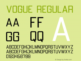 Vogue Regular Version 1.000 Font Sample