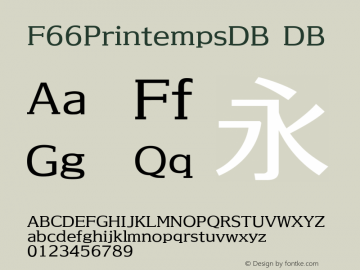 F66PrintempsDB Version 1.02 Font Sample