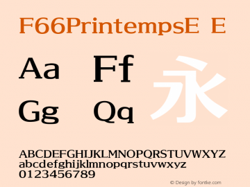 F66PrintempsE Version 1.01 Font Sample