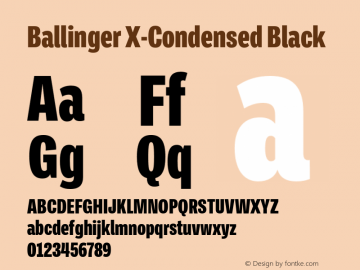 Ballinger X-Condensed Black Version 1.000;hotconv 1.0.109;makeotfexe 2.5.65596 Font Sample