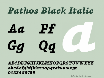 Pathos-BlackItalic Version 1.000;PS 001.000;hotconv 1.0.88;makeotf.lib2.5.64775图片样张